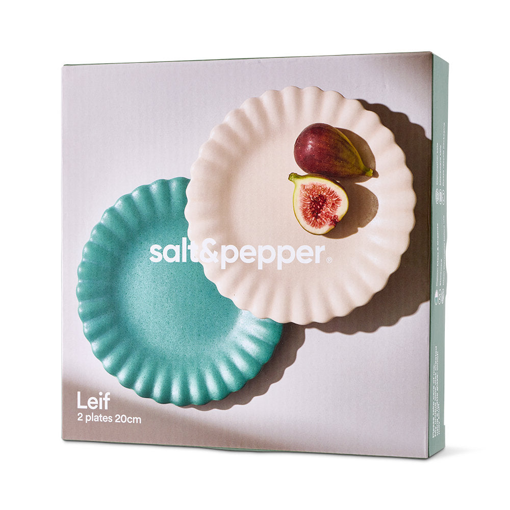 Salt & Pepper Leif Cake Plate Set of 2 20cm