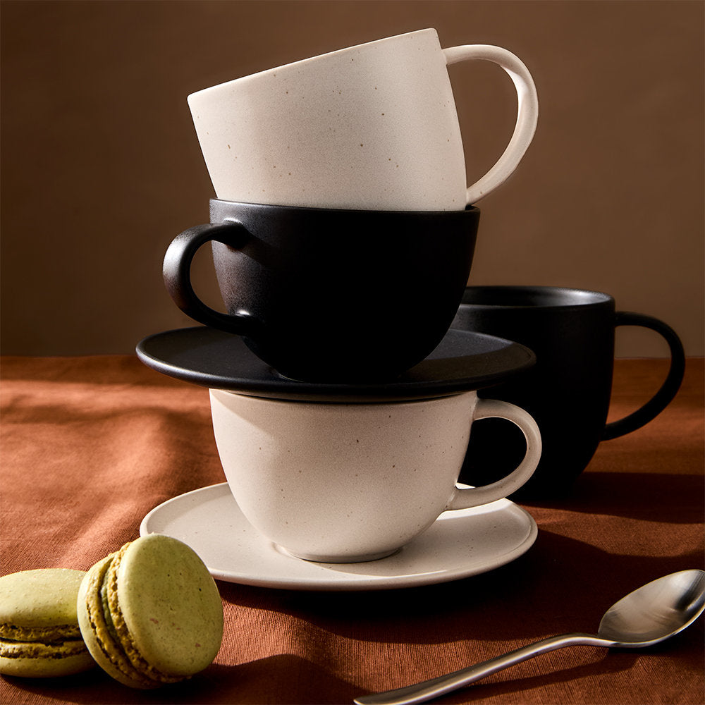 Salt & Pepper Milan Teacup & Saucer 280ml