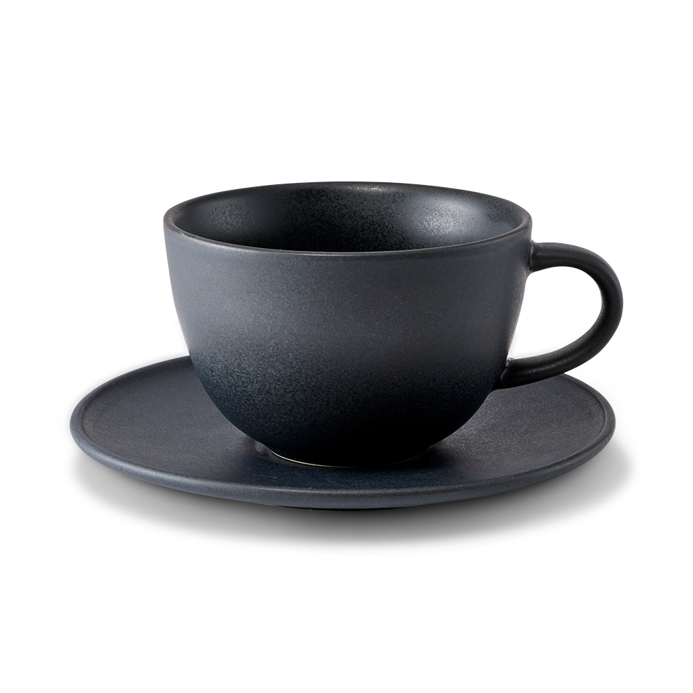 Salt & Pepper Milan Teacup & Saucer 280ml