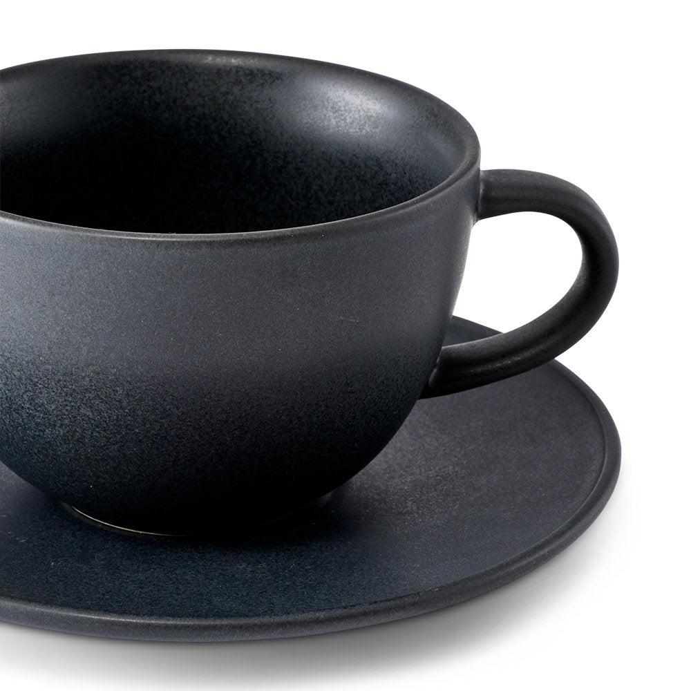 Salt & Pepper Milan Teacup & Saucer 280ml Set of 6
