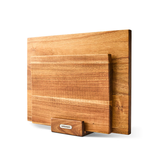 Salt & Pepper Noa Chopping Board Set With Stand 3 Piece