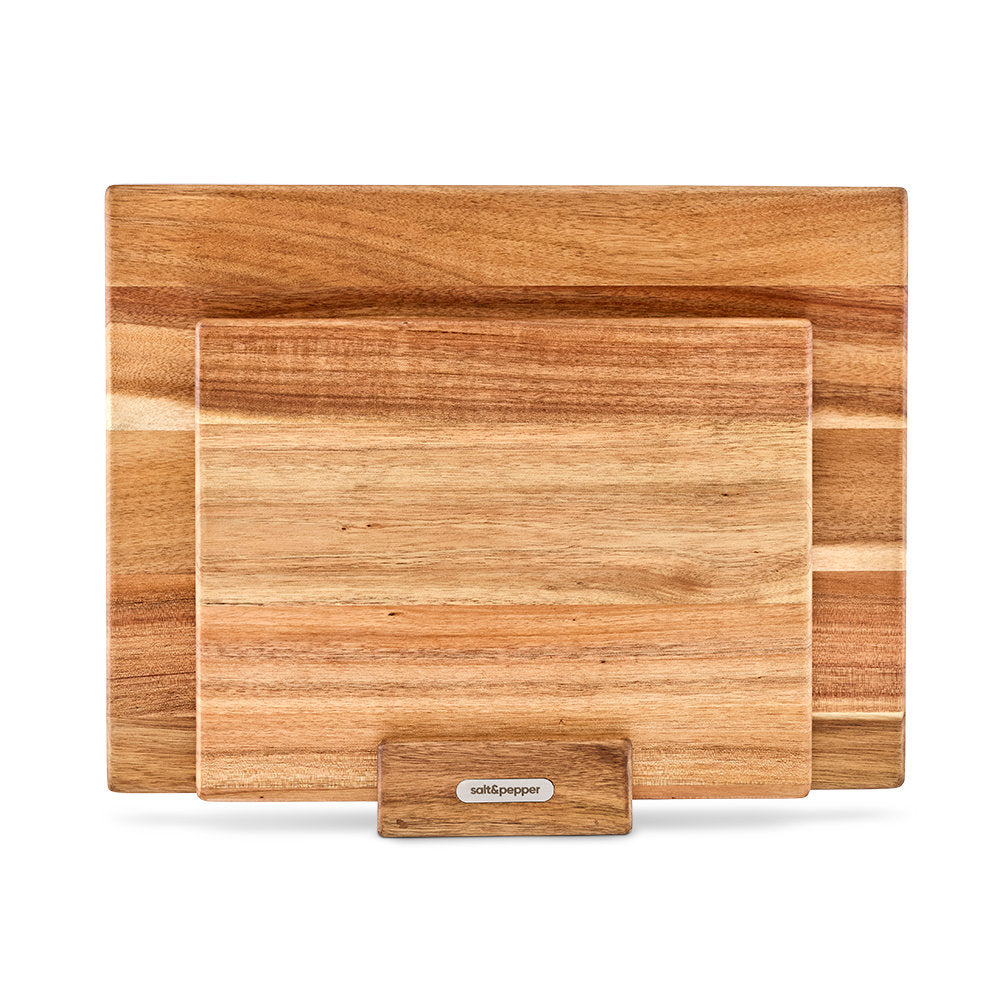 Salt & Pepper Noa Chopping Board Set With Stand 3 Piece