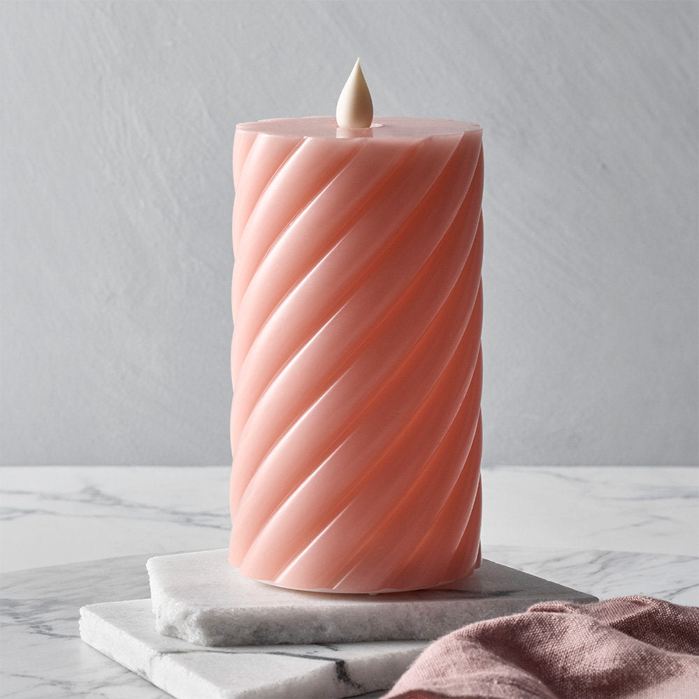 Salt & Pepper Flame Swirl LED Flickering Candle 13cm