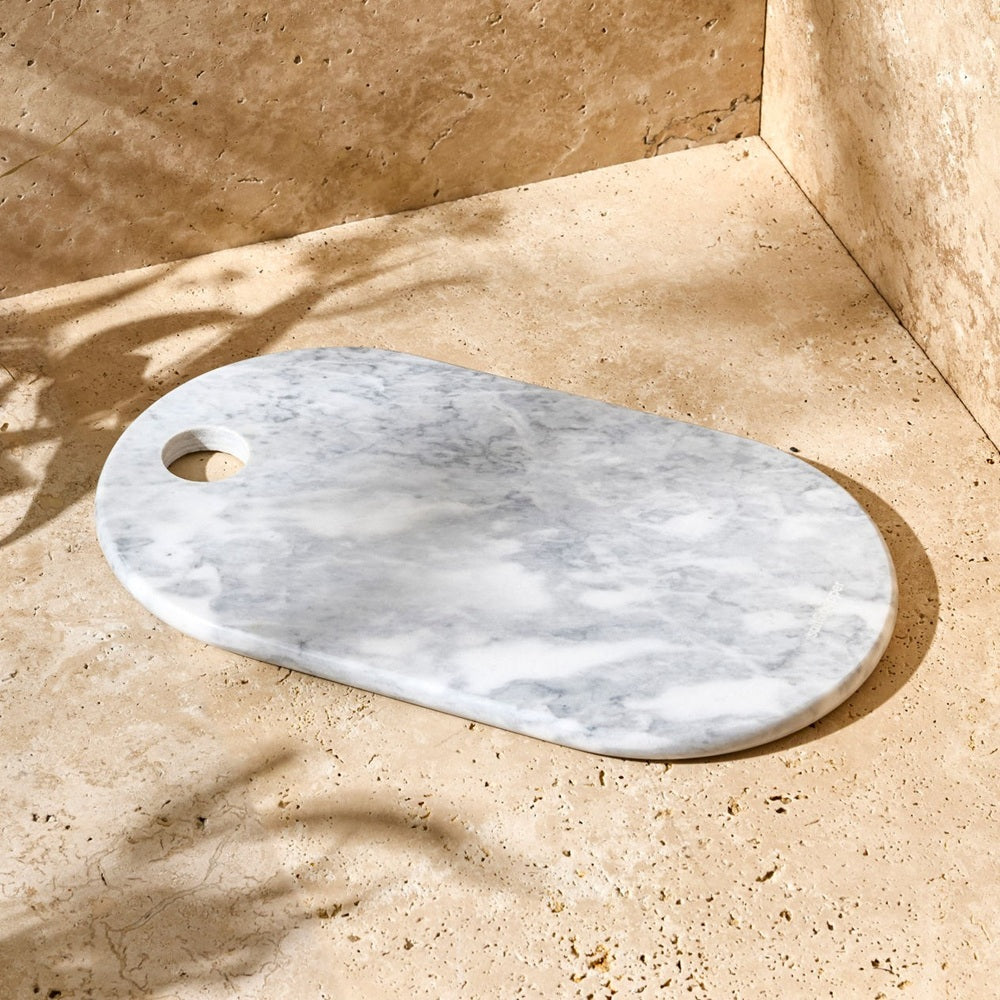 Salt & Pepper Riley Oval Marble Platter