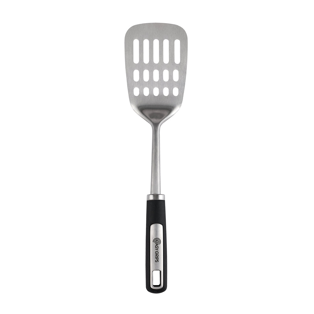 Easy Grips Stainless Steel Slotted Turner Black