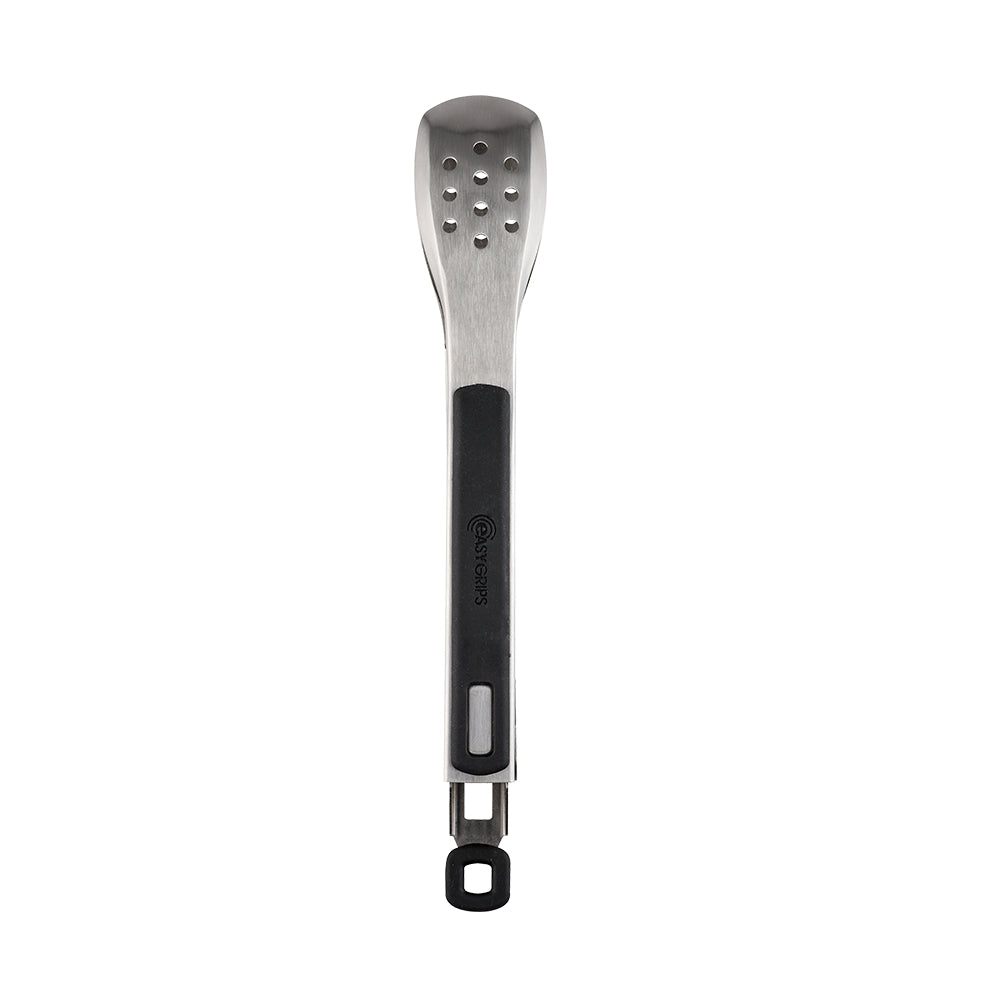 Easy Grips Stainless Steel Slotted Tongs 23cm Black
