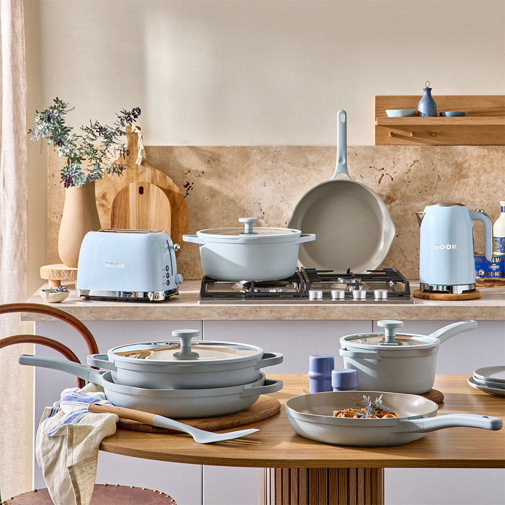 NOOK by Baccarat 9 Piece Cookware Set Sky