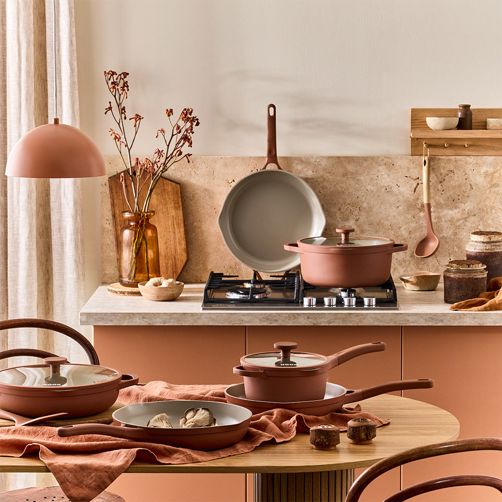 NOOK by Baccarat 9 Piece Cookware Set Terracotta
