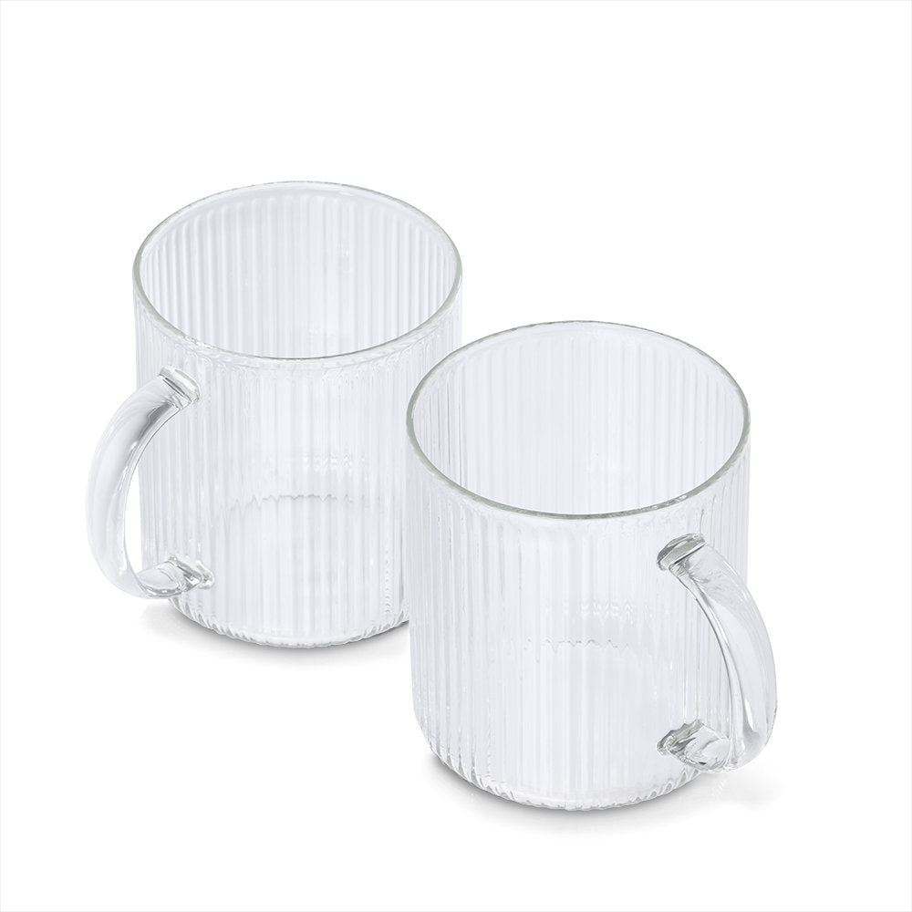 Salt & Pepper Brew Ribbed Mugs 360ml Set of 2