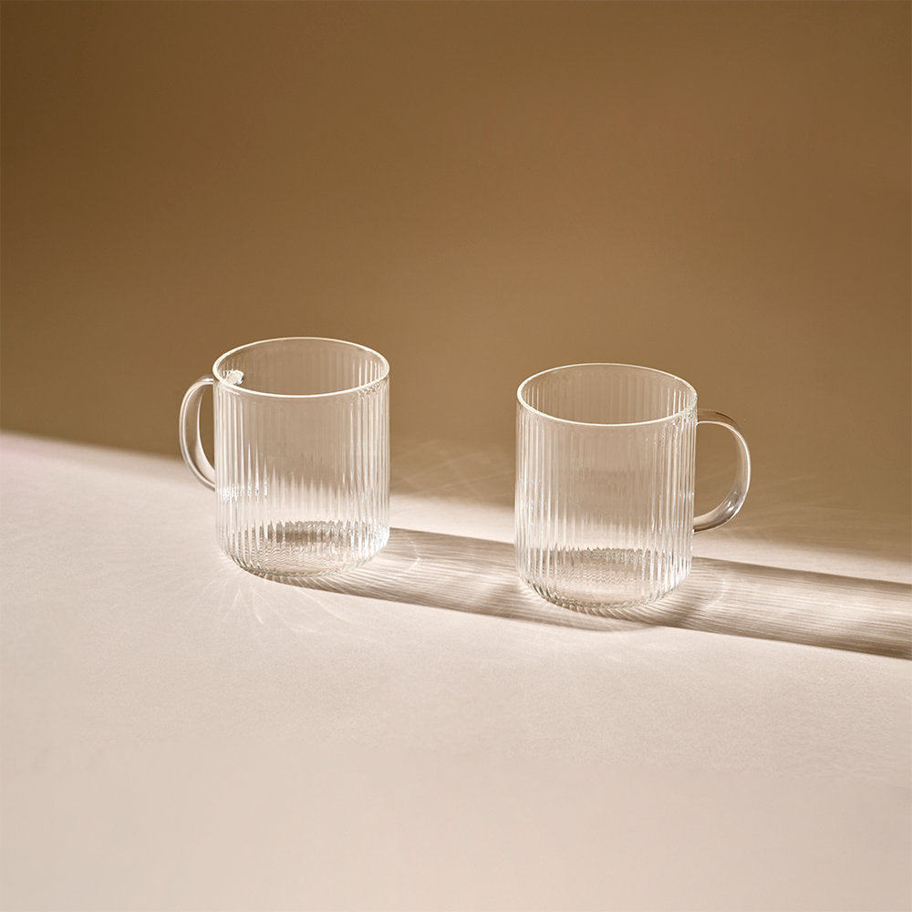 Salt & Pepper Brew Ribbed Mugs 360ml Set of 2