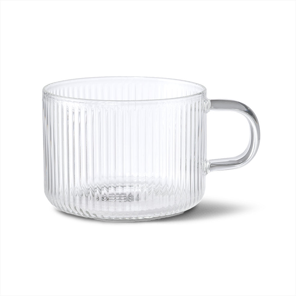 Salt & Pepper Brew Ribbed Teacups 300ml Set of 2