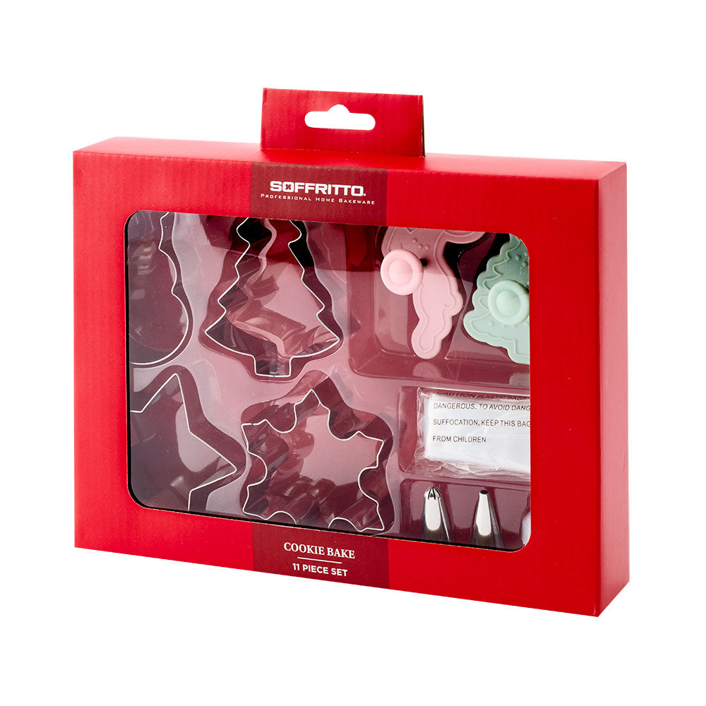 Soffritto Professional Bakeware 11 Piece Christmas Cookie Baking Set