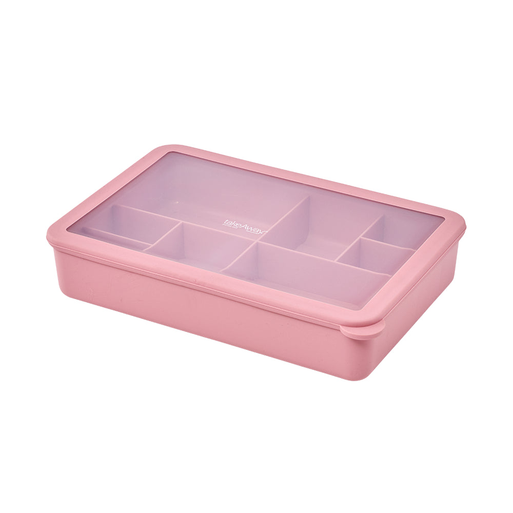 TakeAway Out 6 Compartment Rectangle Snack Box Berry