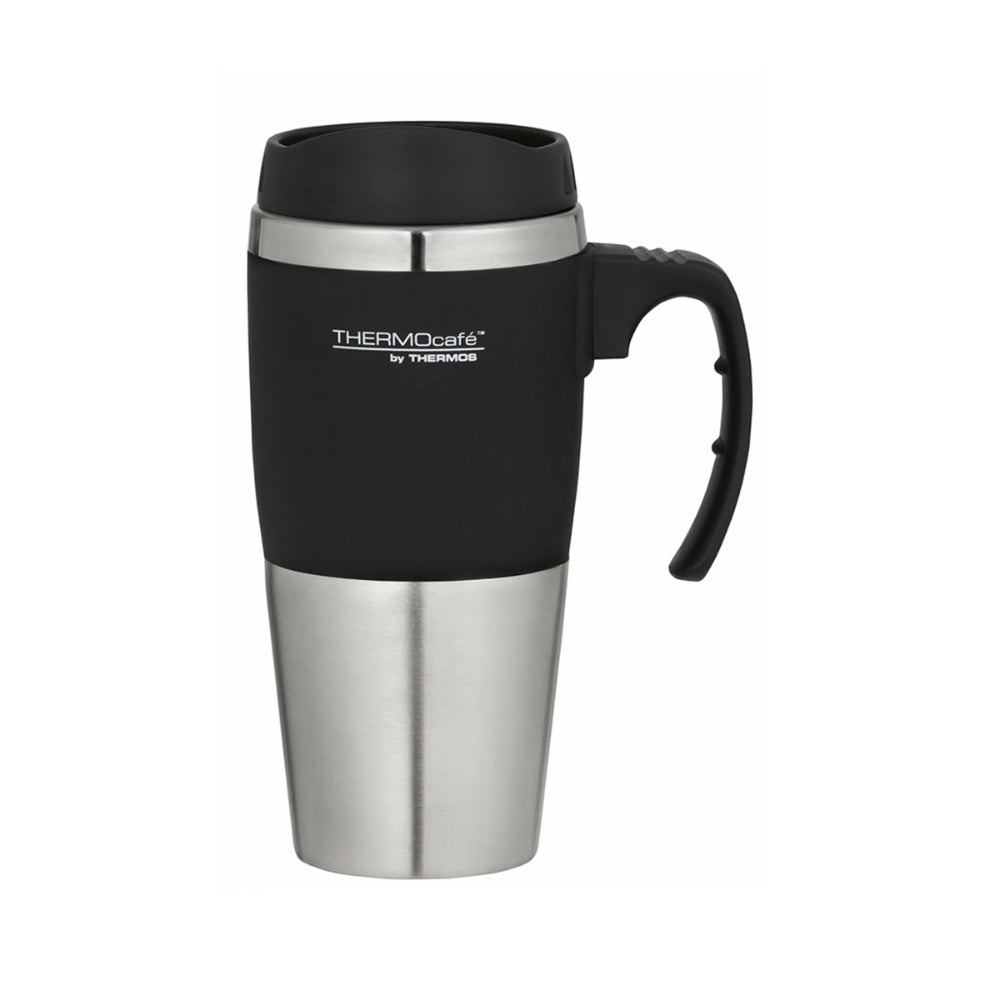 Thermos THERMOcafe Stainless Steel Double Wall Travel Mug Black 450ml