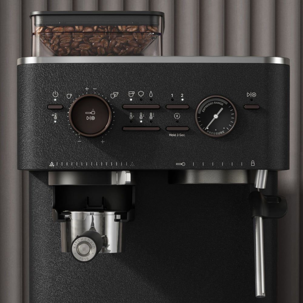 KitchenAid Semi Automatic Espresso Machine With Burr Grinder Cast Iron Black