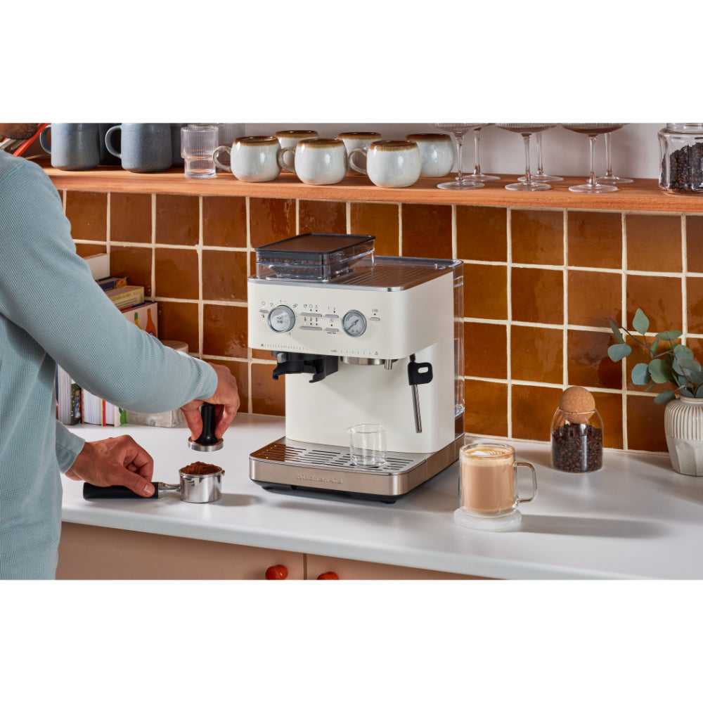 KitchenAid Semi Automatic Espresso Machine With Burr Grinder Porcelain