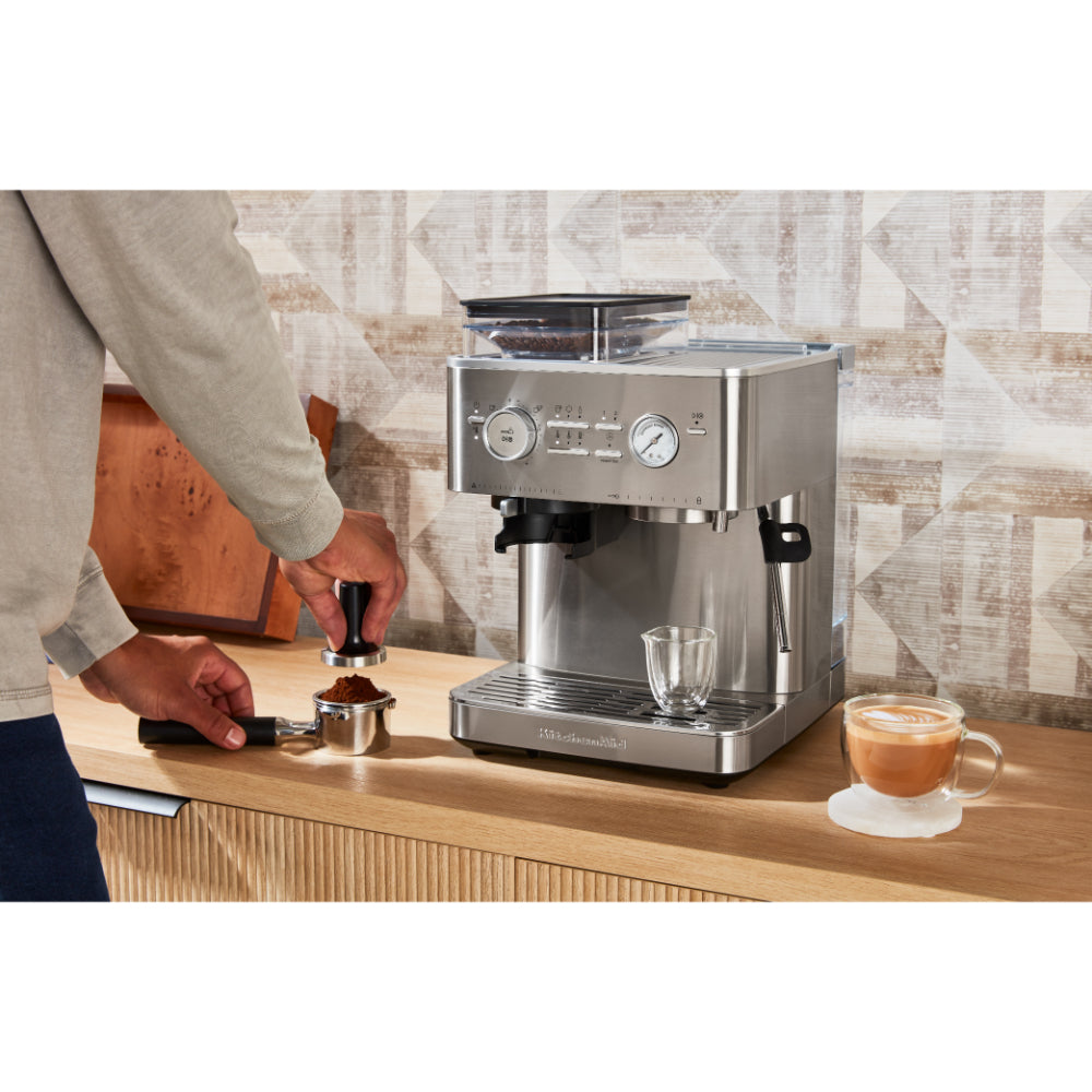 KitchenAid Semi Automatic Espresso Machine With Burr Grinder Stainless Steel