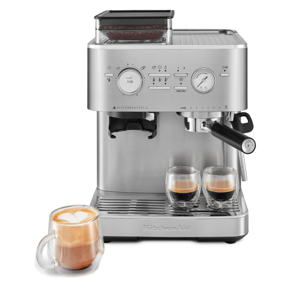 KitchenAid Semi Automatic Espresso Machine With Burr Grinder Stainless Steel