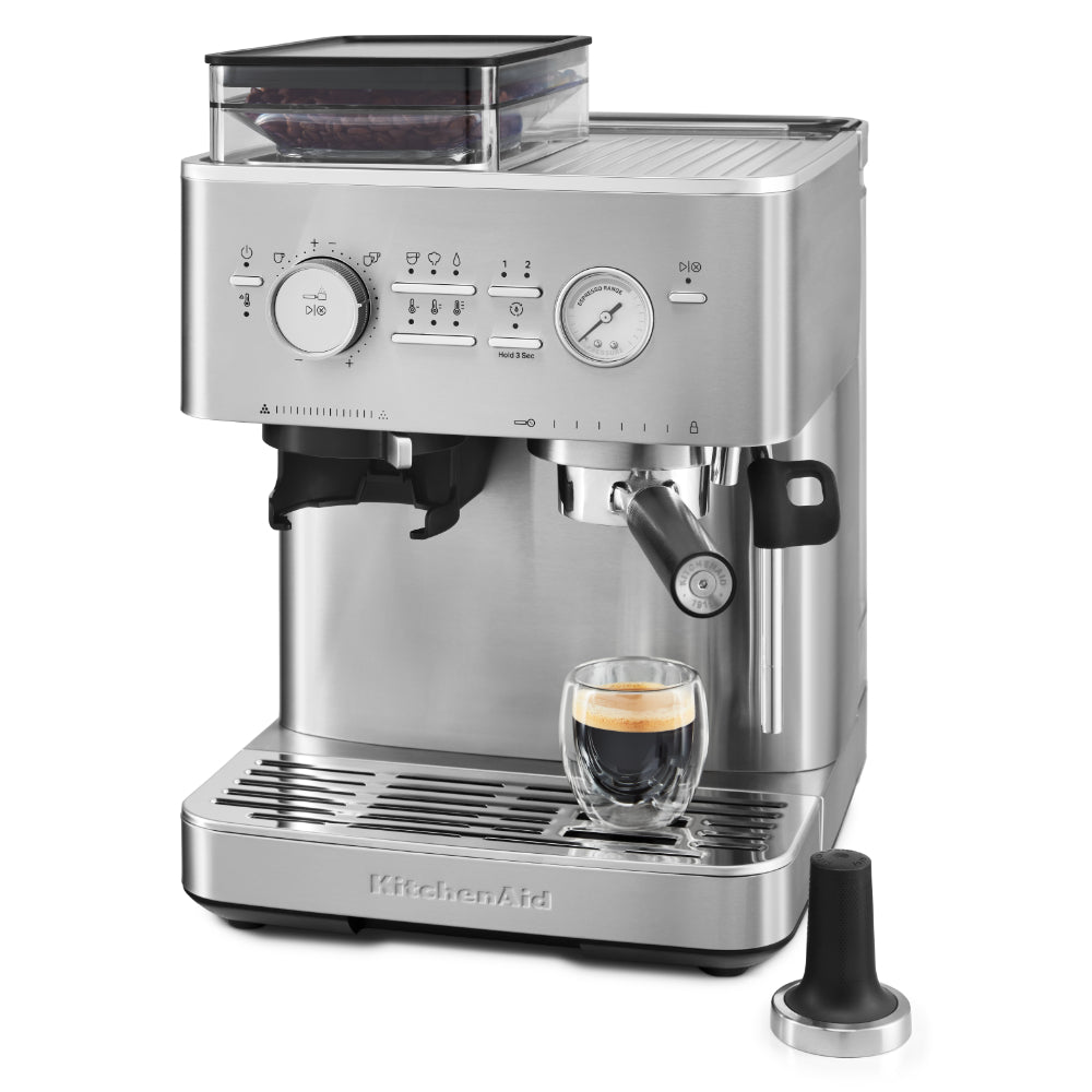 KitchenAid Semi Automatic Espresso Machine With Burr Grinder Stainless Steel