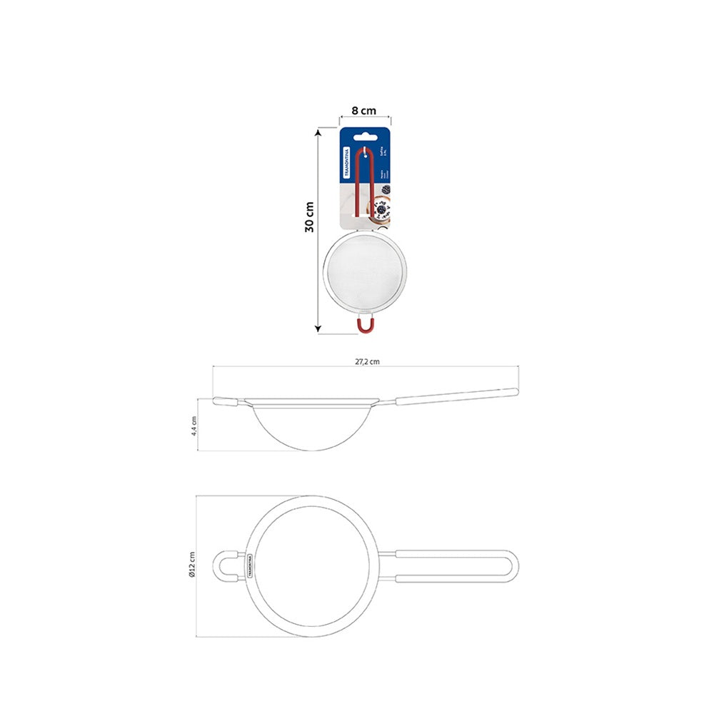 Tramontina Soffta Strainer 12cm Red