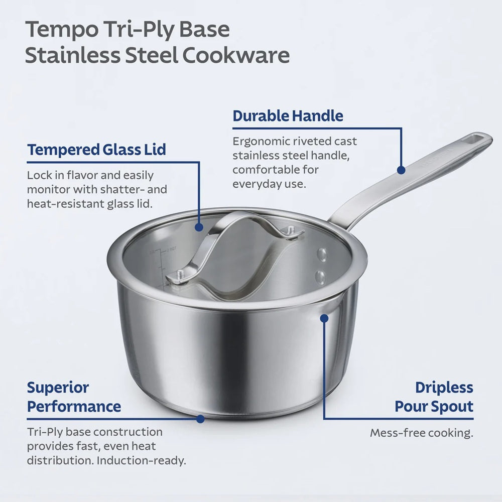 Tramontina Tempo Stainless Steel 7 Piece Cookware Set