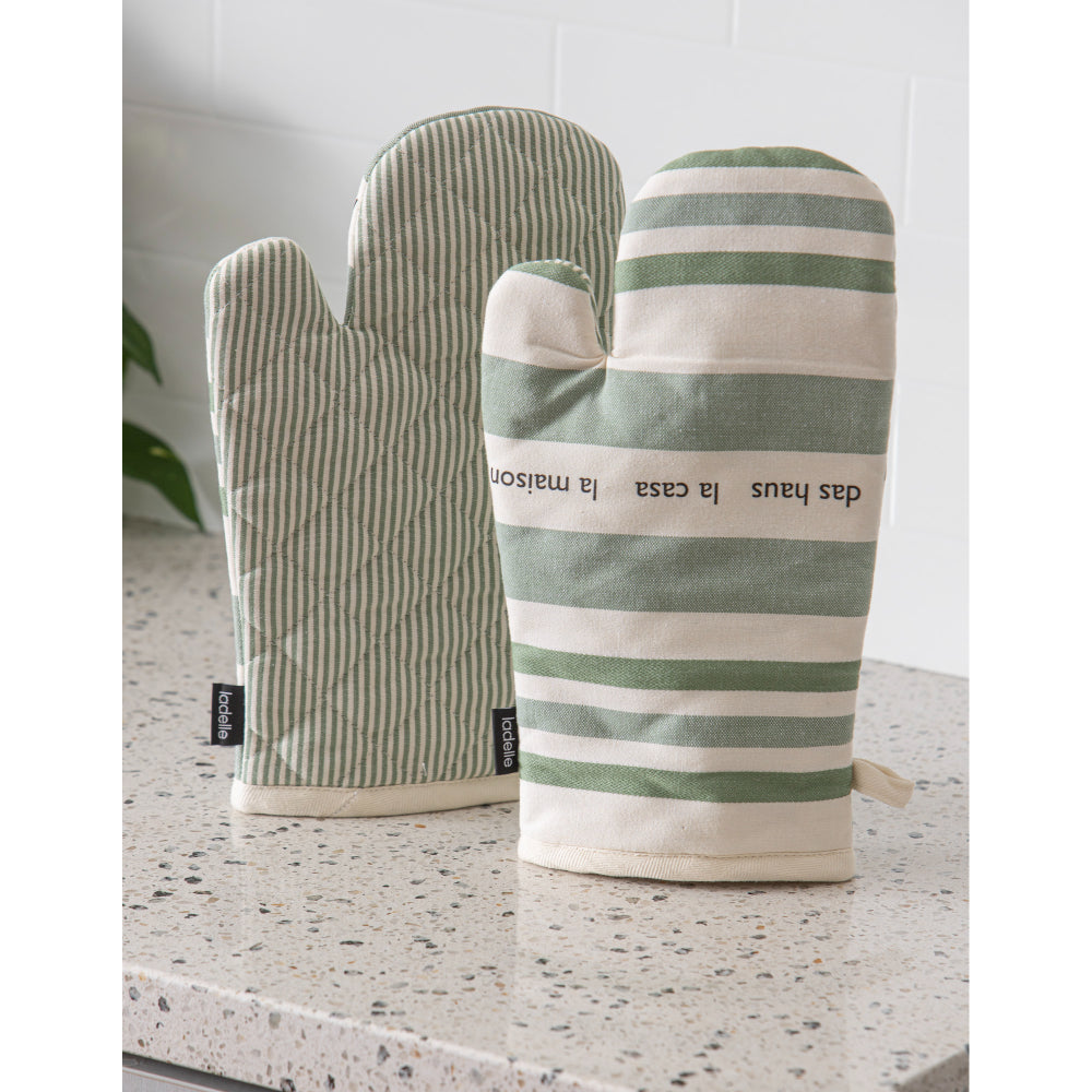Ladelle La Casa Leaf Set Of 2 Oven Mitts