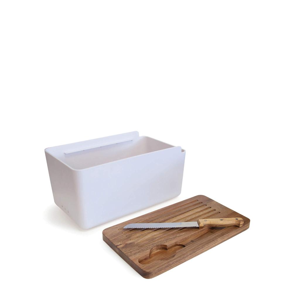 Salt & Pepper Hudson Bread Bin with Cutting Board Lid