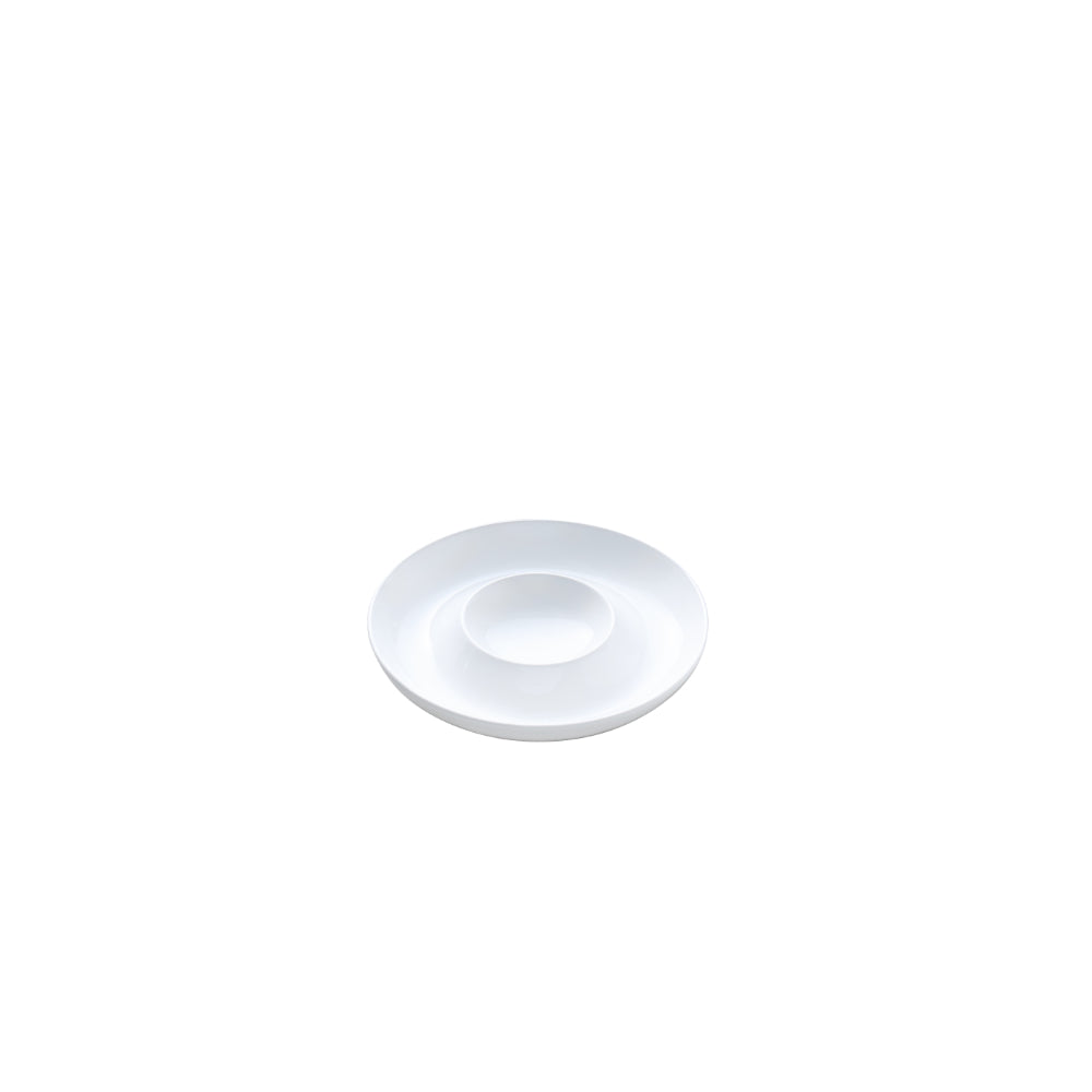 Wilkie Brothers White Round Chip & Dip Bowl