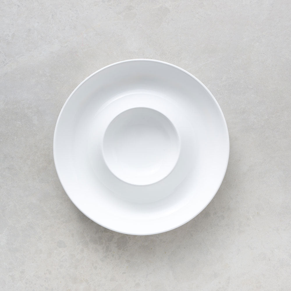 Wilkie Brothers White Round Chip & Dip Bowl