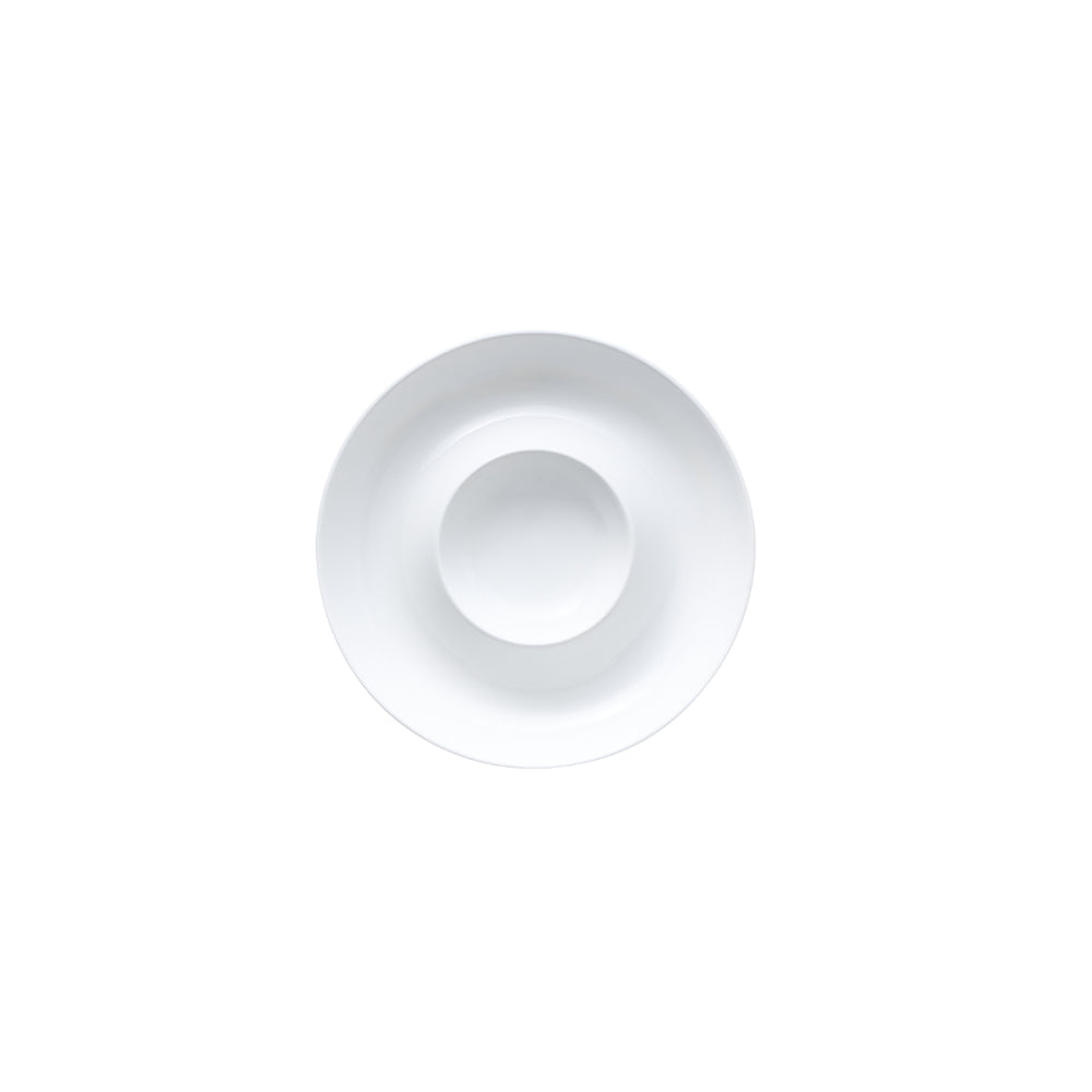 Wilkie Brothers White Round Chip & Dip Bowl