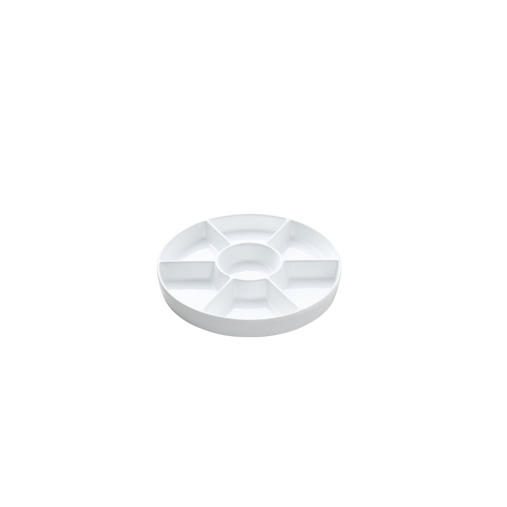 Wilkie Brothers White Round Divided Serving Platter
