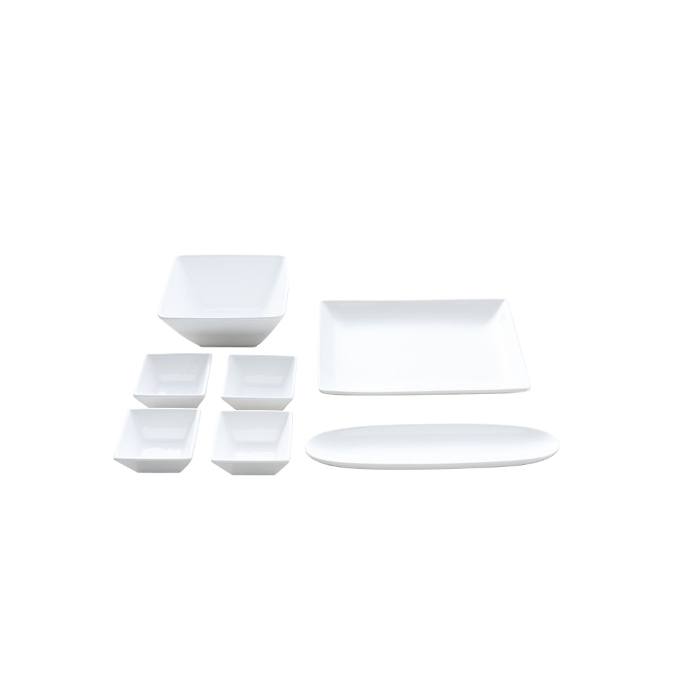 Wilkie Brothers White 7 Piece Entertaining Set