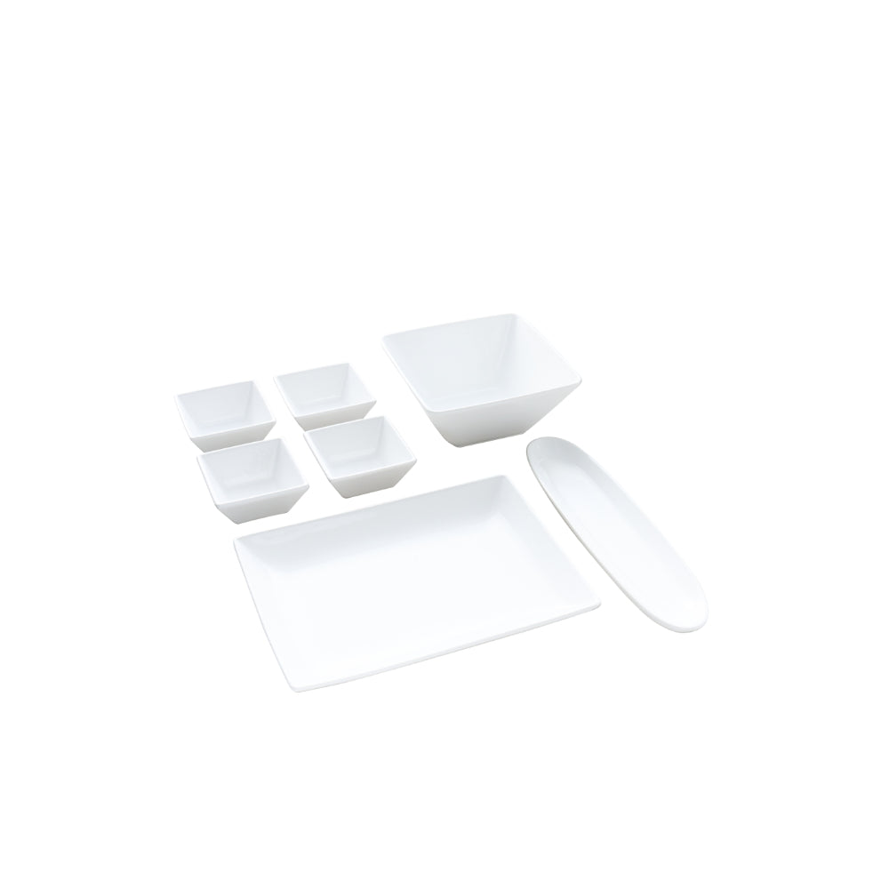 Wilkie Brothers White 7 Piece Entertaining Set