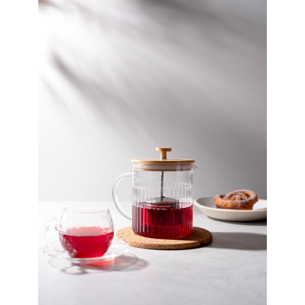 Euroline Glass Tea Pot with Infuser & Bamboo Lid 1L