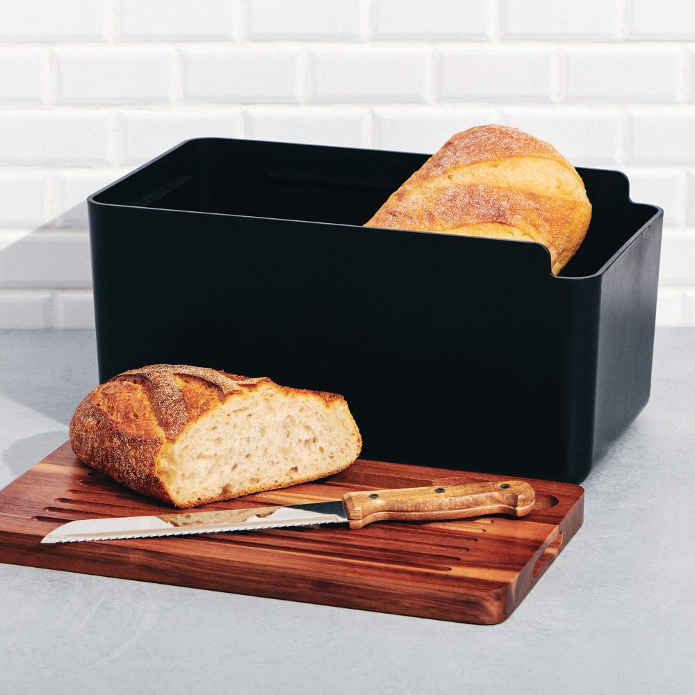 Salt & Pepper Hudson Bread Bin with Cutting Board Lid
