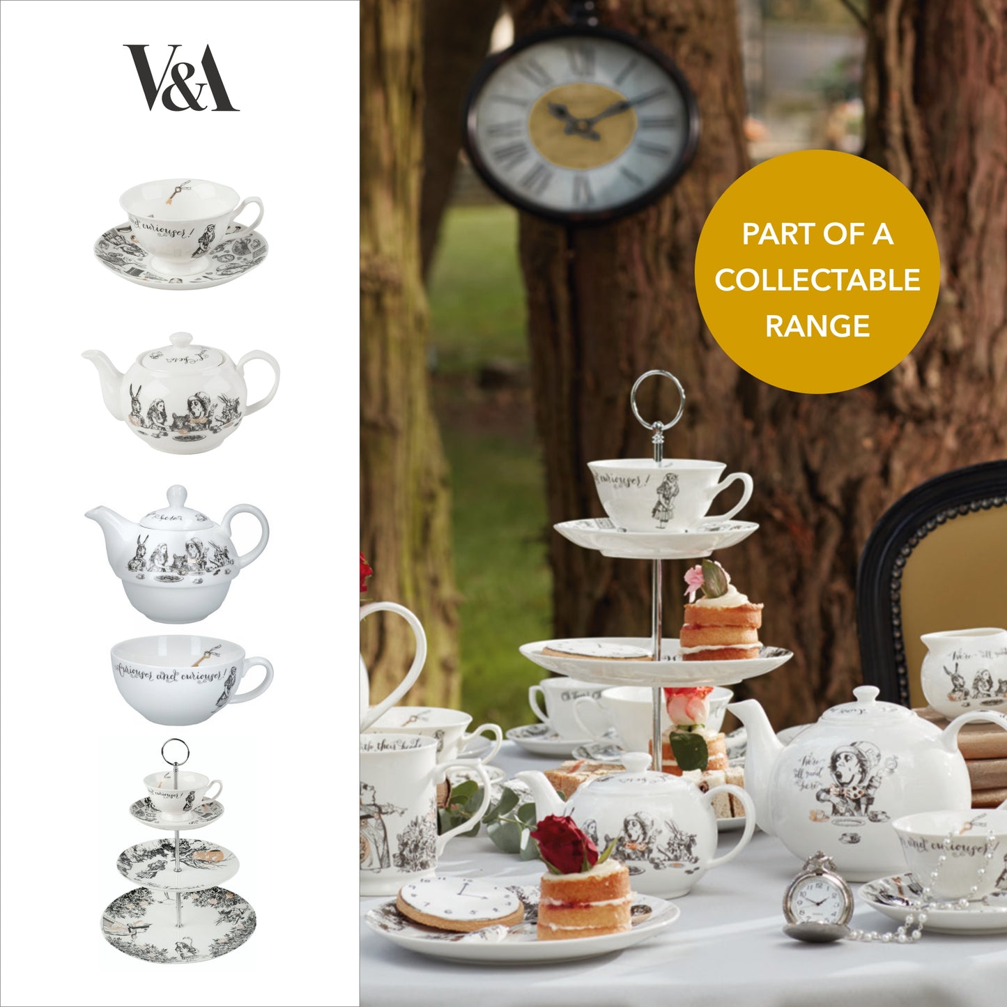 Mikasa x V&A Alice In Wonderland 3 Tier Cake Stand