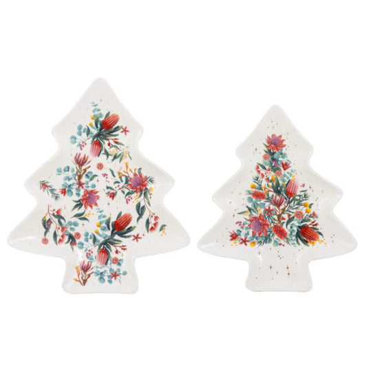 Ashdene Twinkling Blooms 2 Piece Tree Platter