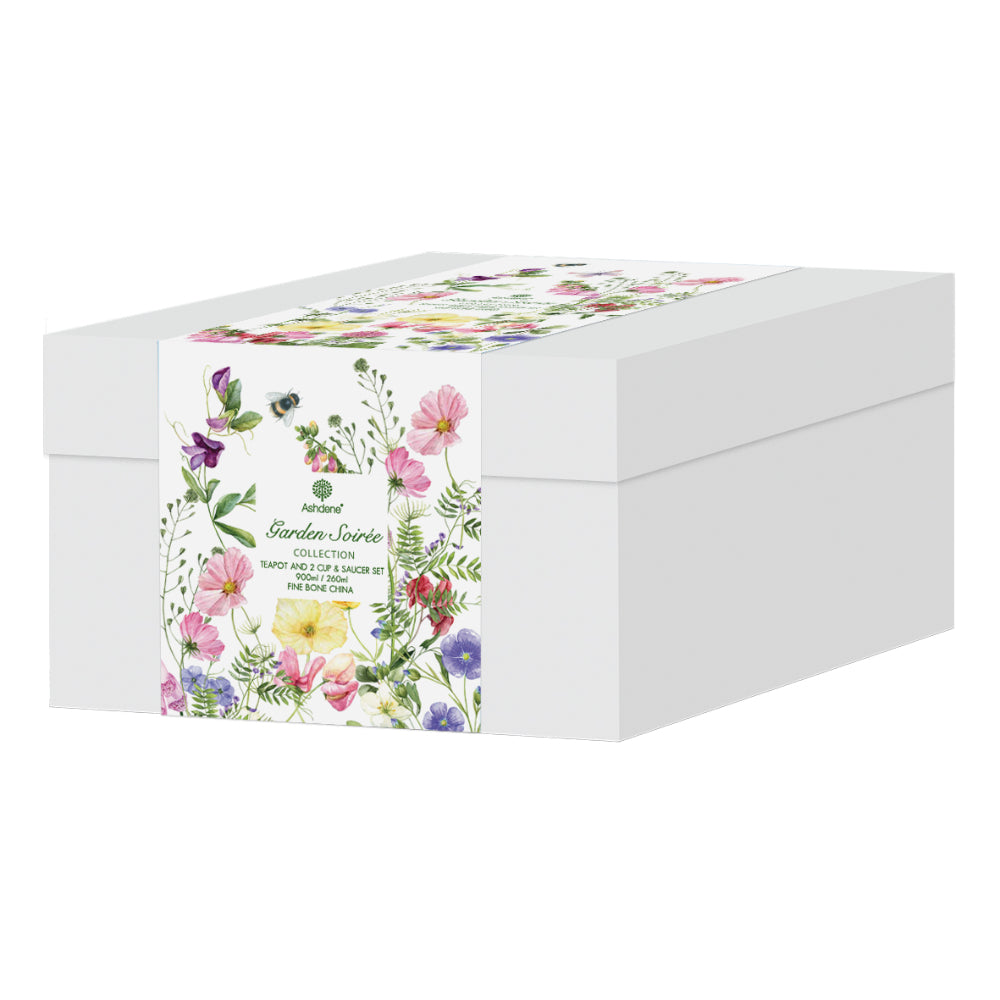 Ashdene Garden Soiree Teapot & 2 Teacup Set