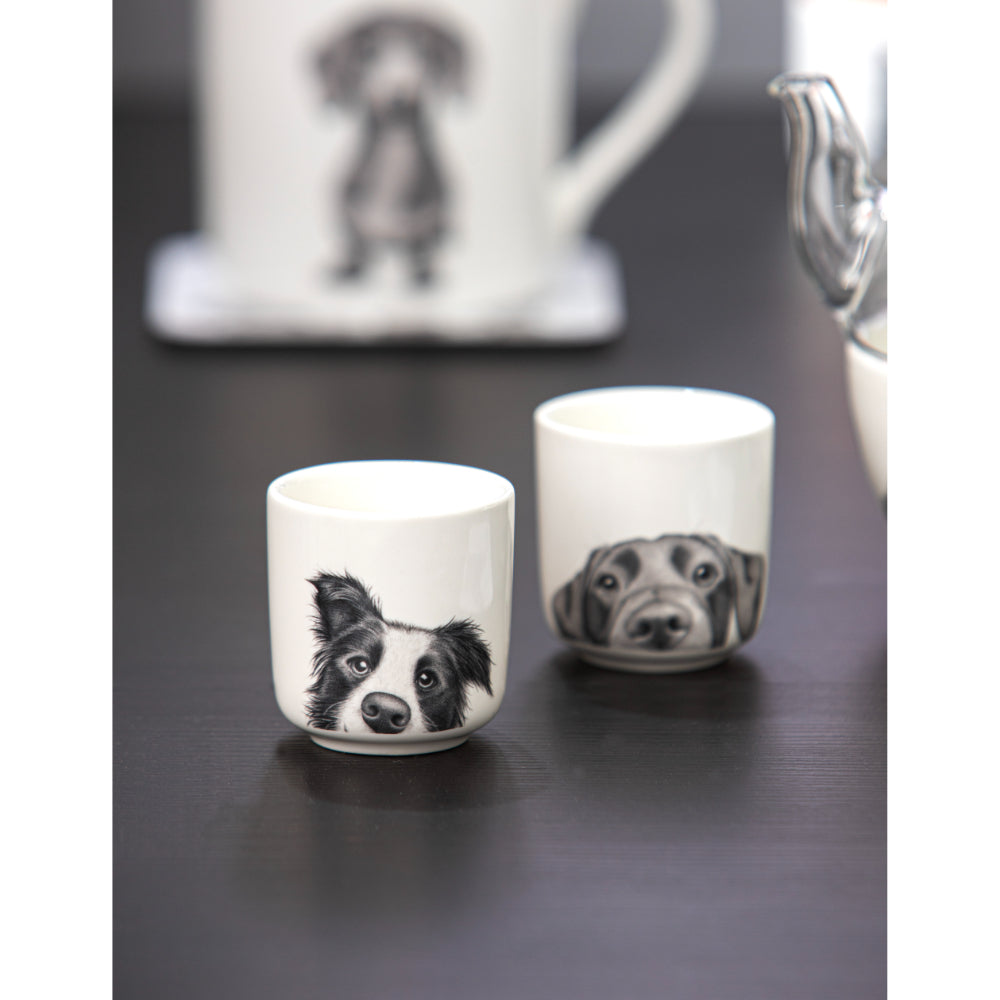 Ashdene Peeking Pups Border Collie Set of 2 Egg Cups