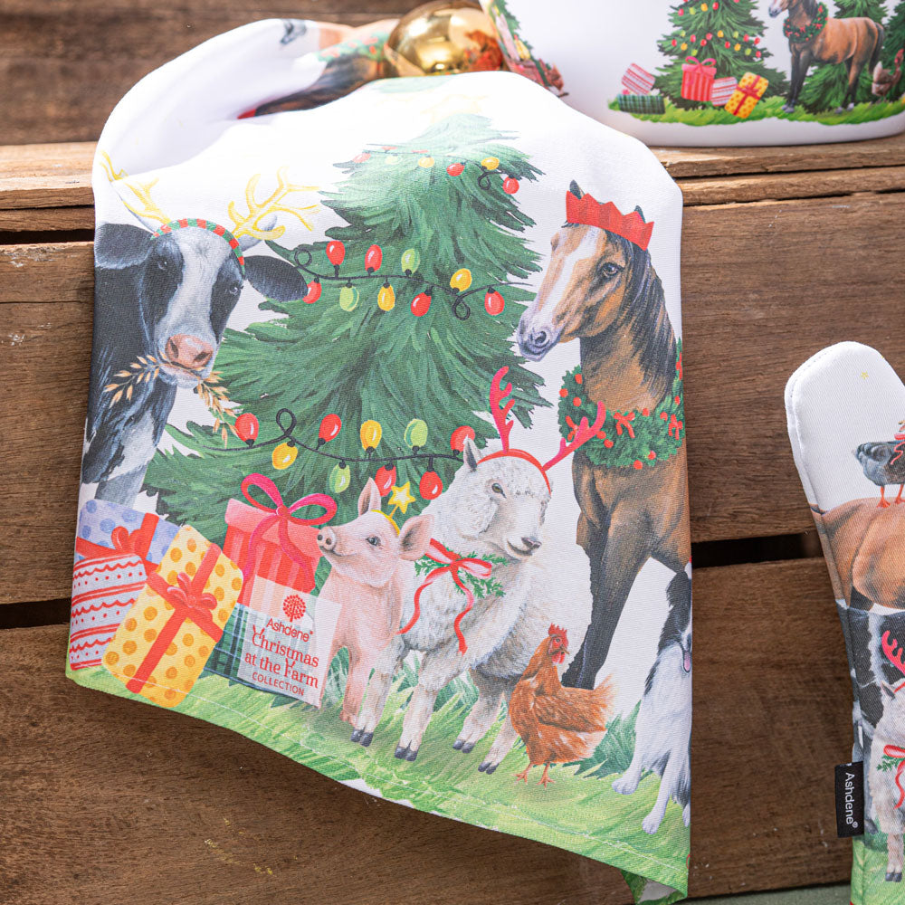 Ashdene Christmas At The Farm Set Of 2 Tea Towels