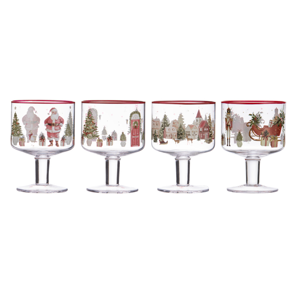 Ashdene Hollybrook Set Of 4 Footed Dessert Bowls