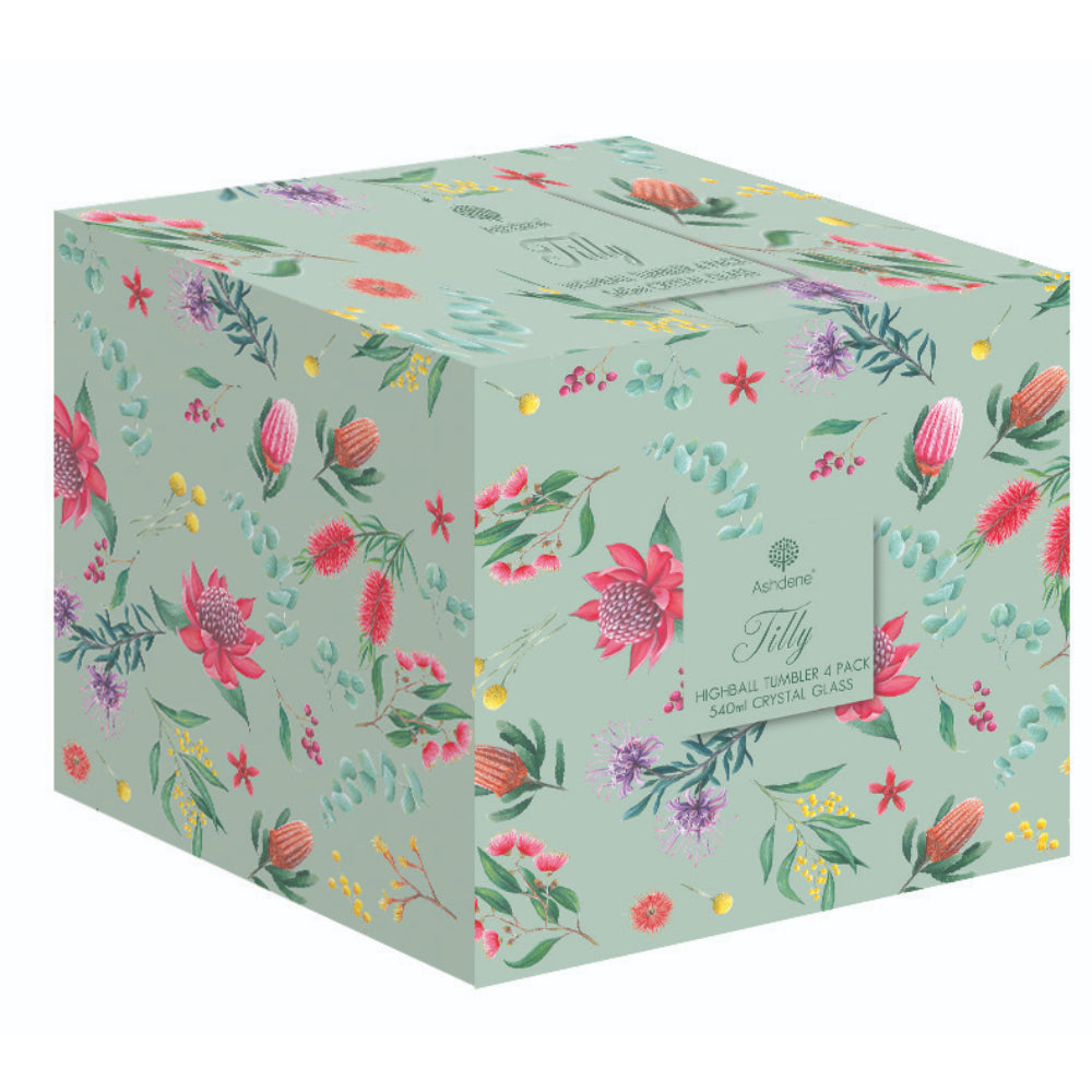 Ashdene Tilly Crystal Highball Tumbler 4 Pack