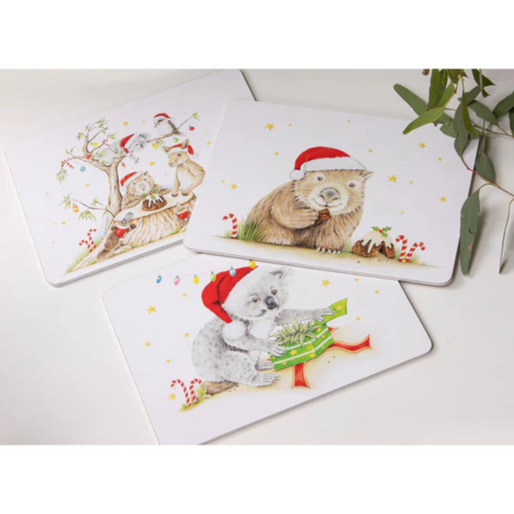 Ashdene Bush Buddies Christmas Set Of 6 Placemats