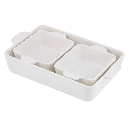 Ladelle Essentials White Set Of 3 Baking Dishes