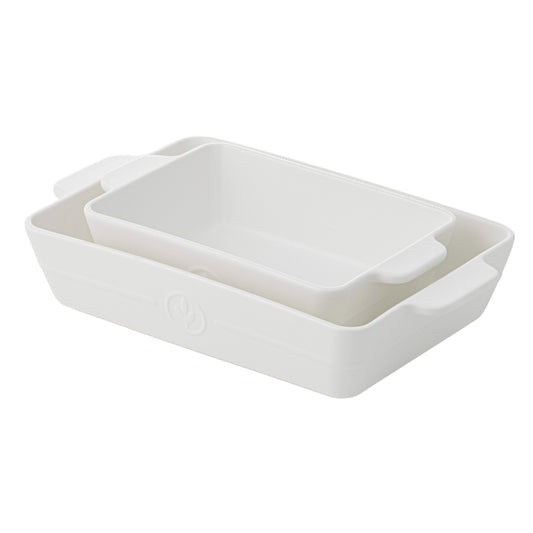 Ladelle Essentials White Set of 2 Baking Dishes