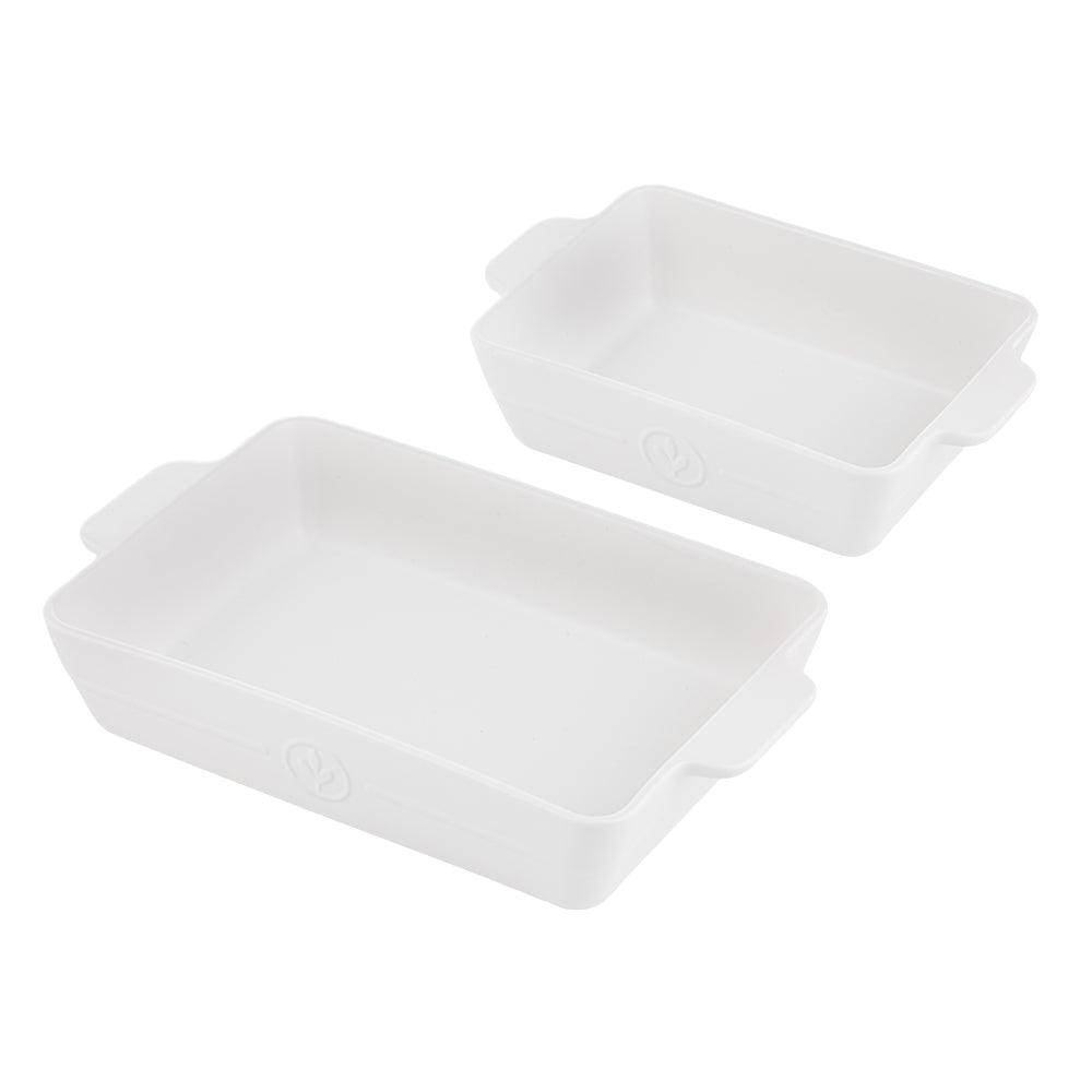 Ladelle Essentials White Set of 2 Baking Dishes