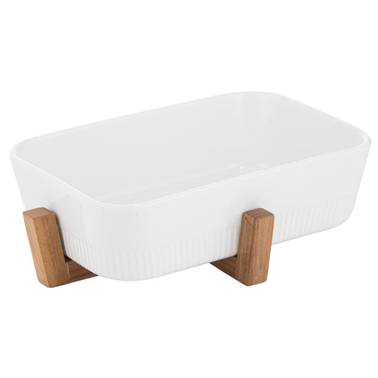 Ladelle Alto Oven To Table 30cm Rectangle Rib Dish With Trivet