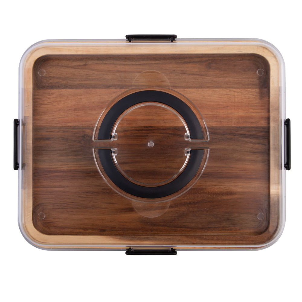 Alfresco Lane Acacia Wood Rectangular Grazing Platter With Lid