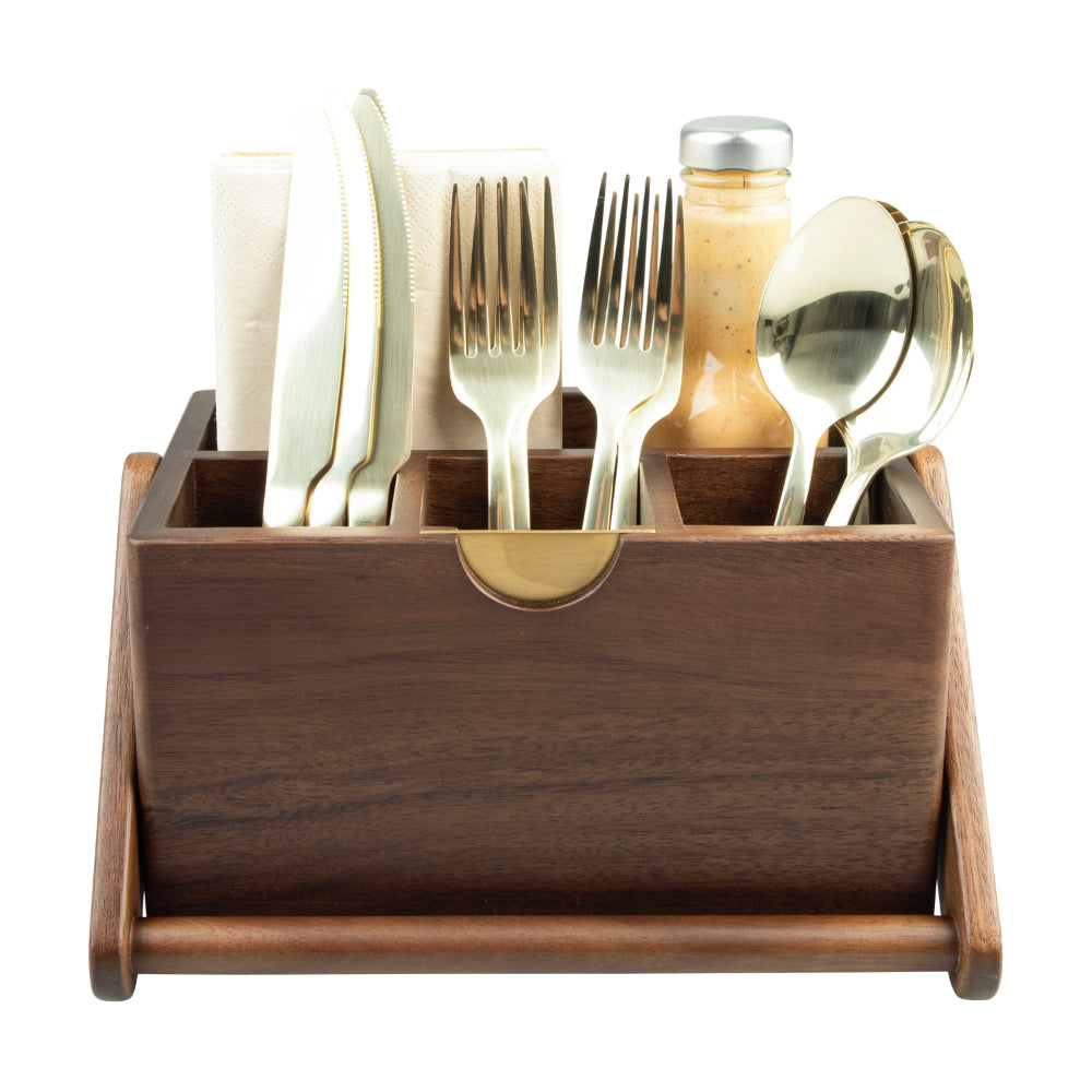 Alfresco Lane Acacia Wood Cutlery Caddy