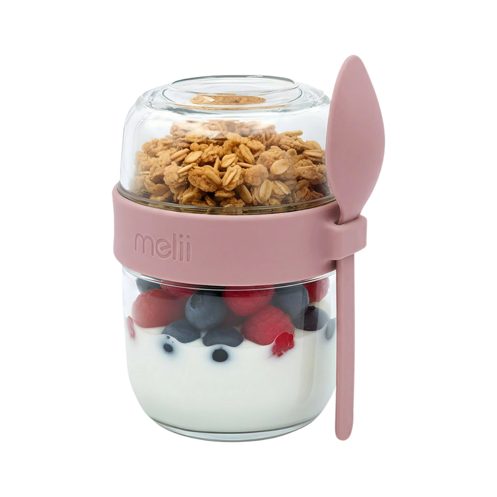 Melii Glass Yoghurt Container with Spoon 780ml